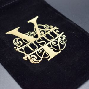 Personalised Velvet Pouch For Books And Tasbeehs